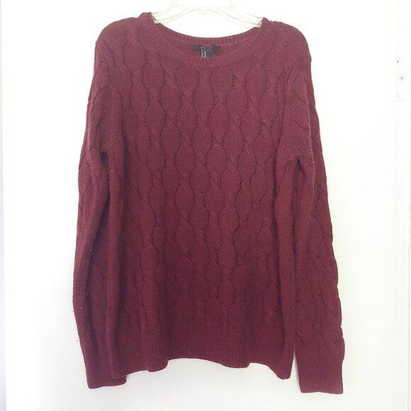 Forever 21 Burgundy Knit Sweater Size Medium - Picture 1 of 4